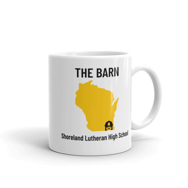 "The Barn" White glossy mug